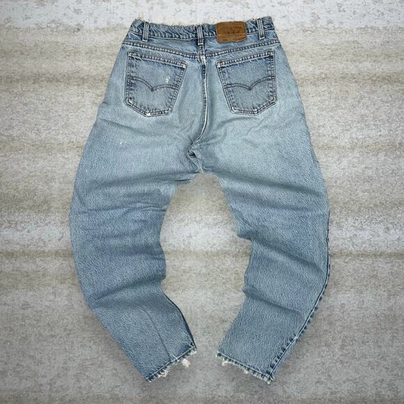 Vintage Orange Tab Levis Jeans 560 Loose Fit Tapered Leg Light Wash Denim 80s